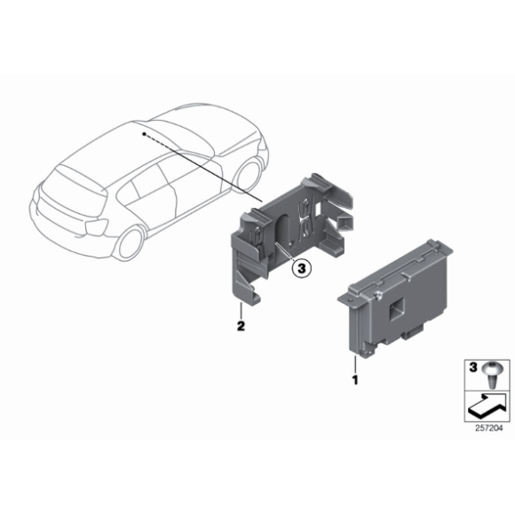 Uchwyt sterownika BMW F20 F21 F22 F23 F30 F31 F32 F33 F34 F36 F80 F82 F83 F87 - 66539232796