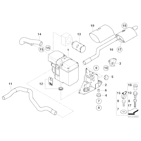 Śruba BMW E30 E36 E46 E39 E38 E60 E65 E90 E87 F10 F11 F21 X1 X3 X5 X6  - 07119904116