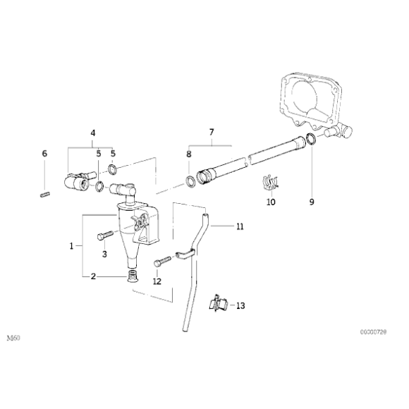 11151702012 Przewód odpowietrzający BMW E31 E32 E34 E38 E39 730 740 735 530 535 540 840 - 11151702012 - Części oryginalne BMW Łódź | Sklep internetowy BMW