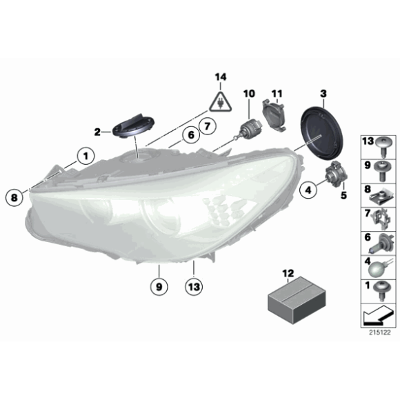 Żarówka żółta kierunkowskazu BMW E70 E71 X5 X7 E83 E90N E91N F07 F10 F11 F15 F16 F32 F33 G01 G02 - 07119905468