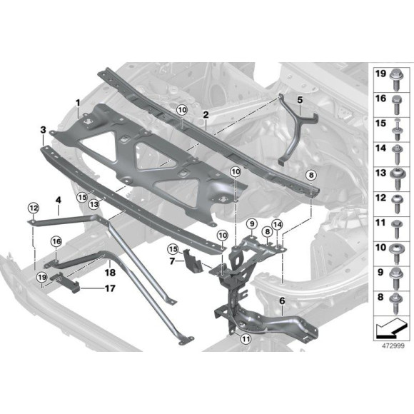 Śruba z podkładką BMW E46 E70 E71 X5 X6 E90 F10 F12 F15 G05 G06 G07 G11 G30 - 07119906034