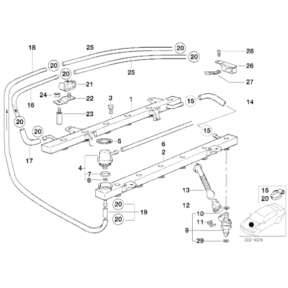O-Ring BMW E23 E24 E28 E30 E31 E32 E34 E36 E38 E39 E46 E85 E86 - 13641730767