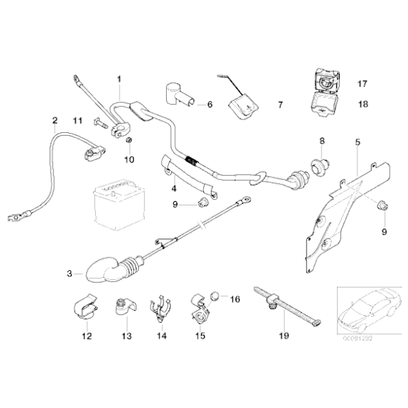 Osłona przewodu akumulatora BMW E38 E39 520i 520d 525d 525i 530i 530d 535i 540i 730i 730d 735i 740i 740d 750i - 12521702797