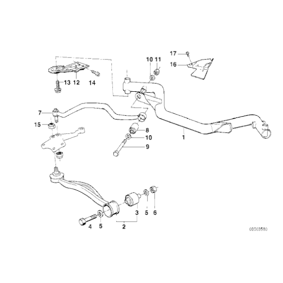 Śruba zawieszenia sześciokątna z kołnierzem BMW E31 E32 E34 - 07119915400