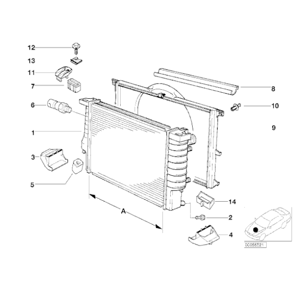 Chłodnica wody BMW E38 E39 728i 730i 735i 740i 750i 520i 523i 528i 535i 540i  - 17111702969