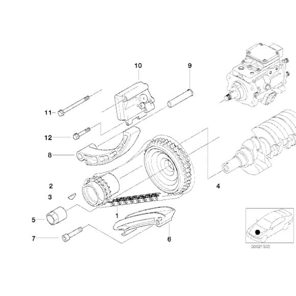 Klin koła zębatego BMW E30 E31 E32 E34 E36 E38 E39 E46 E60 E65 X5 X3 E87 E90 - 07119951480