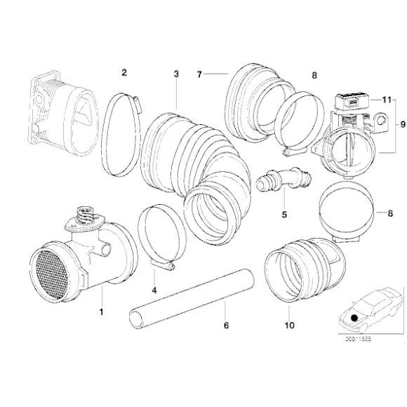 13711247031 Guma przepływomierza BMW E36 318is M44 - 13711247031 - Części oryginalne BMW Łódź | Sklep internetowy BMW