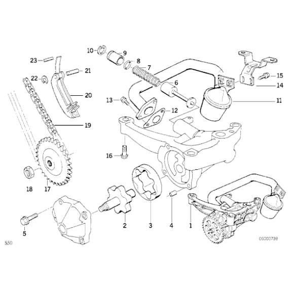 11411703947 Uszczelka pompy oleju BMW E34 E36 E38 E39 520i 525i 523i 528i 728i 320i 323i 325i 328i M3 M50 M52 - 11411703947 - Części oryginalne BMW Łódź | Sklep internetowy BMW