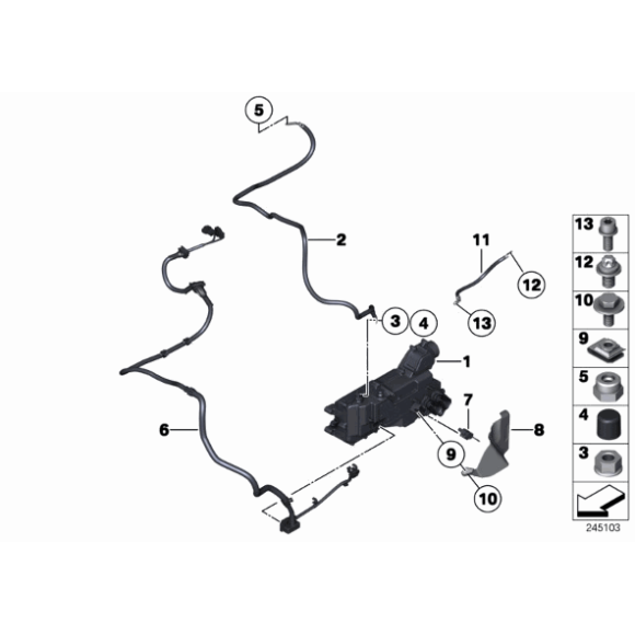 Śruba torx z podkładką BMW E30 E34 E36 E38 E39 E46 E60 E70 E81 E90 F01 F10 F20 F30 F48 - 07129905423