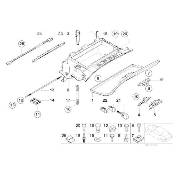 Wkręt do tworzywa sztucznego BMW E46 E53 E63 E64 E65 E66 E70 E71 E81 E82 E83 E86 E87 E88 E89 E90 E91 E92 E93 F06 F12 - 071469599