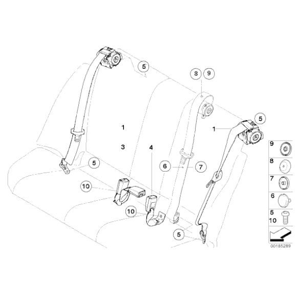Śruba pasa BMW E46 E60 E61 E70 E81 E83 E84 E87 E90 E91 E92 F25 F26 MINI R56 R57 - 07146962565