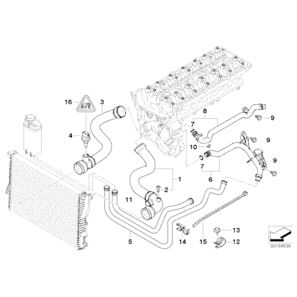 Przewód ukł. chłodzenia BMW E39 520i 523i 525i 528i 530i prod. od 09.1998r. - 11531705225