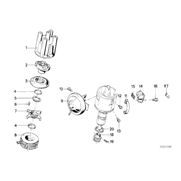 12111706122 Kopułka BMW E30 E21 518 315 316  318i 316i M10 - 12111706122 - Części oryginalne BMW Łódź | Sklep internetowy BMW