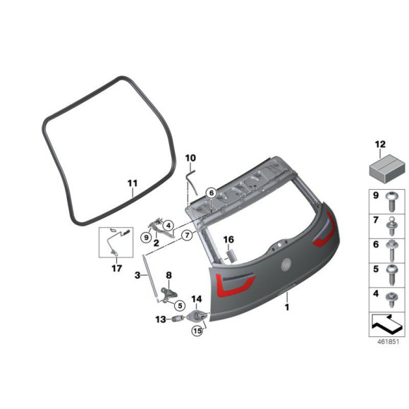 Śruba soczewkowa BMW F07 F91 M8 G14 G15 G16 I01 i3 - 07147240308