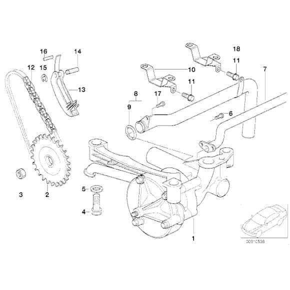 Sworzeń łożyskowy BMW E24 E28 E32 E34 E36 E46 E85 E86 Z4 Z3 - 11111706500