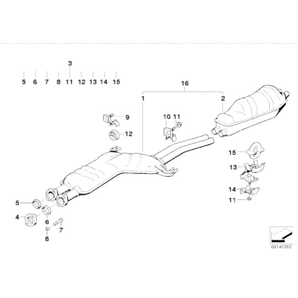 Tłumik tylny - 18301706992