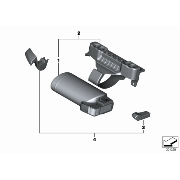 Gaśnica BMW E81 E87 E84 X1 E89 Z4 E90 E91 F01 F07N F10N F15 F20 F21 F22 F25 F30 F32 F36 F45 MINI - 72600441112