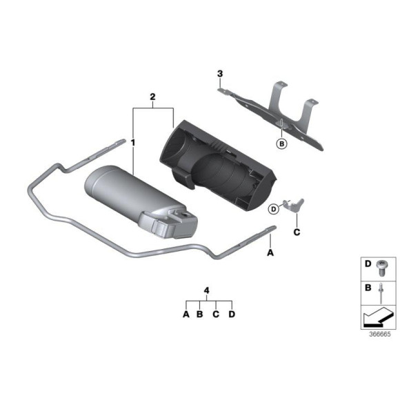 Gaśnica BMW E81 E87 E84 X1 E89 Z4 E90 E91 F01 F07N F10N F15 F20 F21 F22 F25 F30 F32 F36 F45 MINI - 72600441112