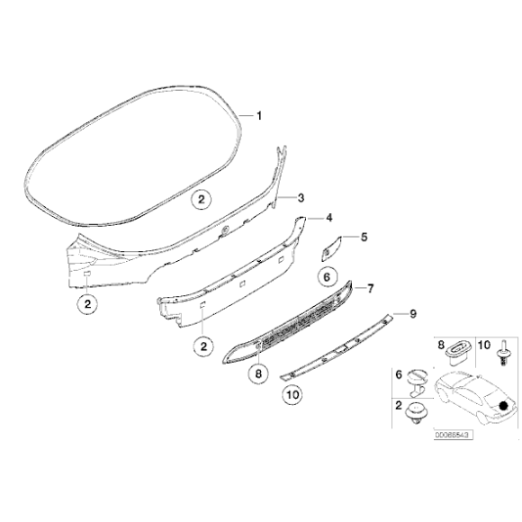 07417203297 Wkład mocowanie BMW E39 Touring E46 E60 E61 - 07417203297 - Części oryginalne BMW Łódź | Sklep internetowy BMW