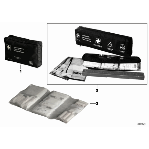 Torba ratunkowa BMW E36 E46 E39 E38 E60 E65 E90 E87 F10 F30 F20 F21 X1 X3 X5 X6 G30 MINI - 82262210667