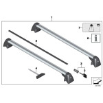Poprzeczki dachowe zamykane na klucz MINI R60 - 82712148014