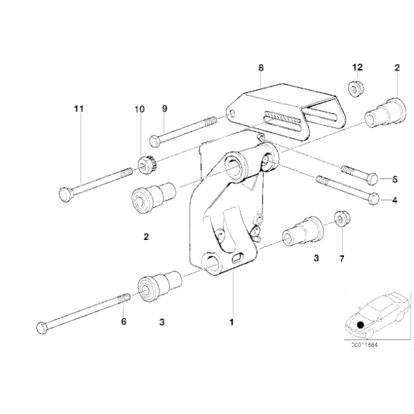 Śruba mocująca BMW E30 E34 E36 316i 318i 518i M40 M42 - 12311709903