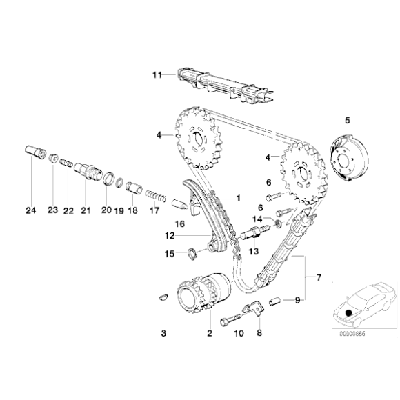 11211710237 Koło łańcuchowe rozrządu BMW E31 E32 850Ci 850CSi 750i 750iL M70 - 11211710237 - Części oryginalne BMW Łódź | Sklep internetowy BMW