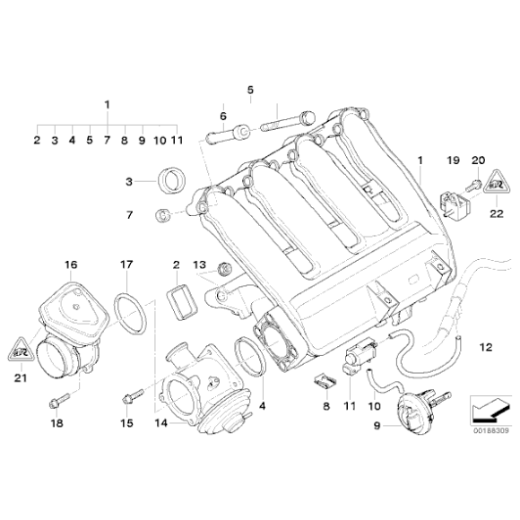 11617800579 Kolektor ssący BMW E83 x3 E90 E91 320d M47N2 - 11617800579 - Części oryginalne BMW Łódź | Sklep internetowy BMW