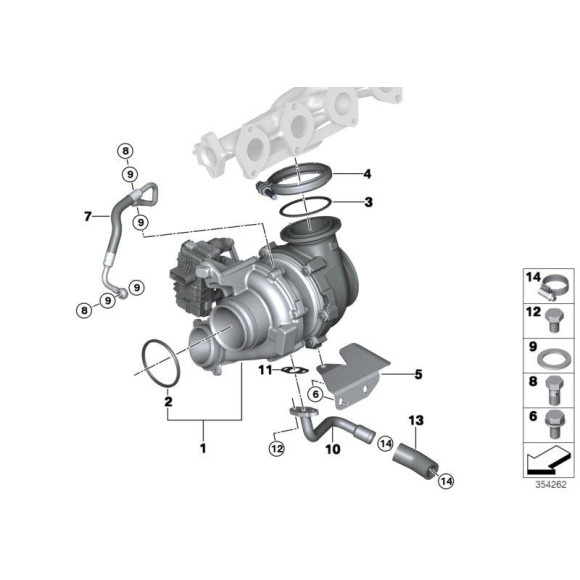 11657823270 AT-Turbosprężarka BMW F01 F07 F10 F11 F15 F16 F25 F30 F31 F34 F36 330d 530d 30dX 530d 730d - 11657823270 - Części oryginalne BMW Łódź | Sklep internetowy BMW