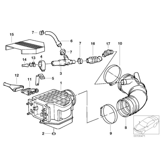 13711719959 Guma przepływomierza BMW E34 M20 525i - 13711719959 - Części oryginalne BMW Łódź | Sklep internetowy BMW