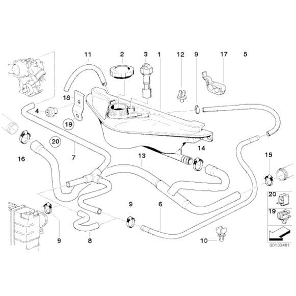 Przewód wody elastyczny odpowietrzający BMW E32 E34 730 735 740 750 534 525 530 540 535 - 17111712329