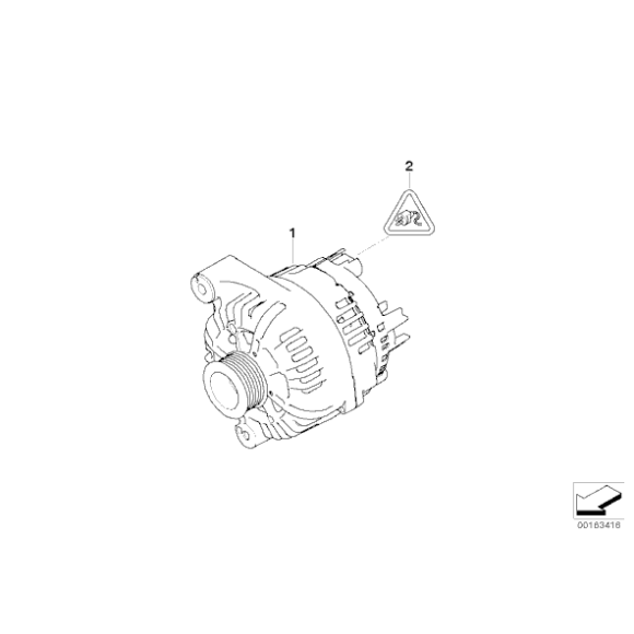 12317802929 AT-Alternator BMW E60 E61 E63 E64 E65 E66 520d 525d 530d 635d 730d - 12317802929 - Części oryginalne BMW Łódź | Sklep internetowy BMW