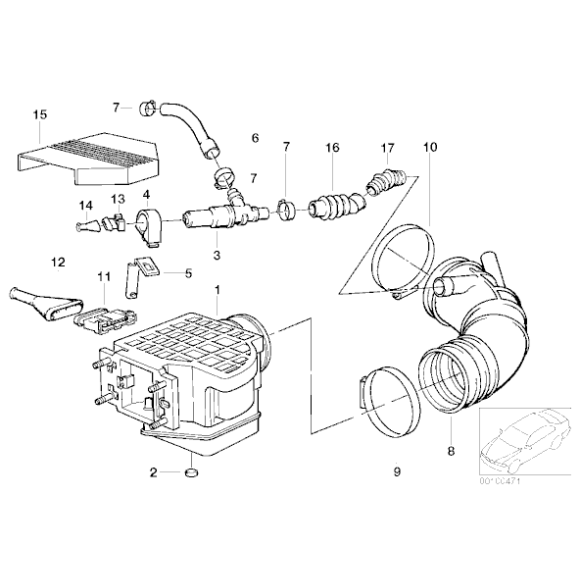 13711726207 Guma przepływomierza BMW E34 520i M20 - 13711726207 - Części oryginalne BMW Łódź | Sklep internetowy BMW