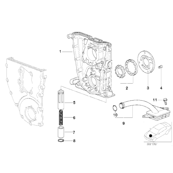 11141714613 Pokrywa pompy oleju BMW E30 E34 E36 E46 316i 318i 318is 318ti Z3 M40 M42 M43 M44 - 11141714613 - Części oryginalne BMW Łódź | Sklep internetowy BMW