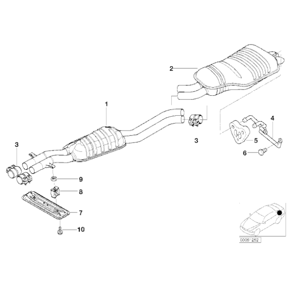 Tłumik tylny - 18307785483