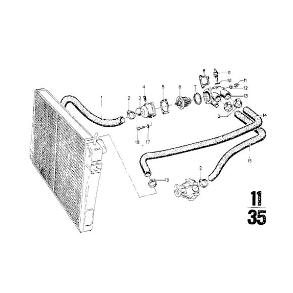 Obudowa termostatu BMW E12 E23 E24 E28 E3 E9 525 528 535 628 630 633 728 730 733 735 745 - 11531714861