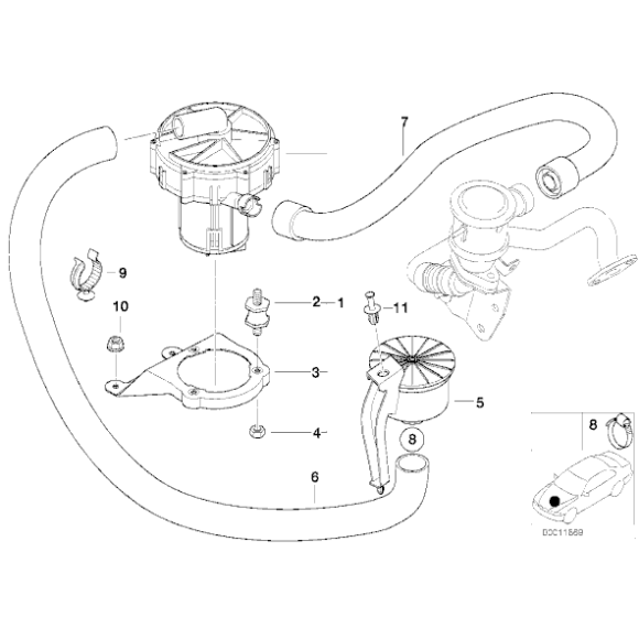 11721715051 Przewód elastyczny ciśnieniowy pompa VACUM-EGR BMW E46 316i 318i 316Ci 1,9 M43 - 11721715051 - Części oryginalne BMW Łódź | Sklep internetowy BMW