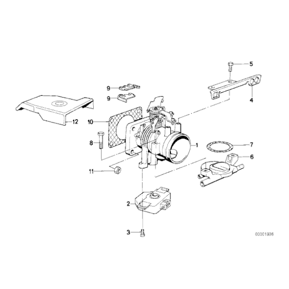 13541715399 Osłona przepustnicy BMW E30 E34 518i 316i 318i M40 - 13541715399 - Części oryginalne BMW Łódź | Sklep internetowy BMW