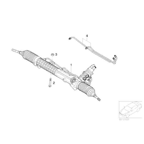 AT-Hydrauliczna przekładnia kierownicza BMW E46 316 318 320 323 325 328 330 prod. po 09.2001r - 32136755065