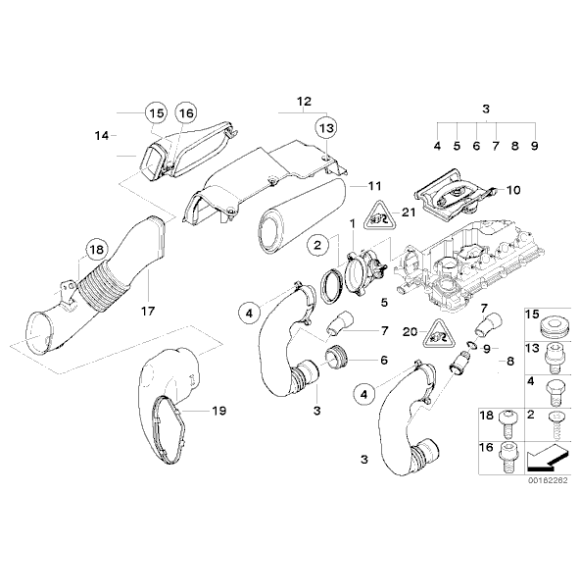 Pierścień uszczelniający uszczelka przepływomierza BMW E38 E39 E46 E53 X5 E60 E61 E65 E70 E83 X3 E87 E90 E91 - 13712247395