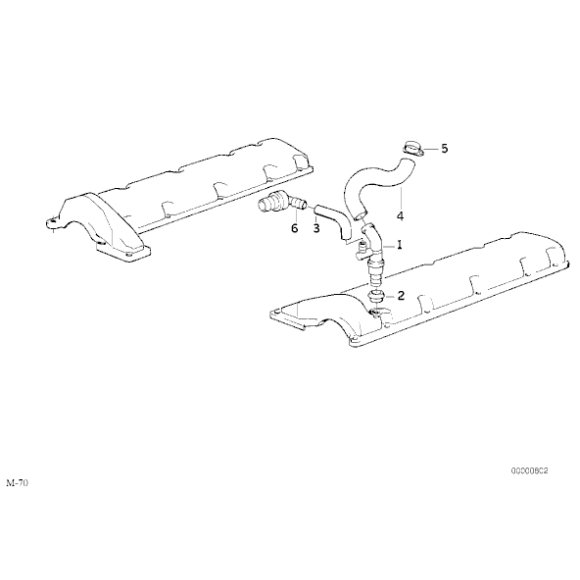 11151718642 Zawór ograniczający odma odpowietrzenie skrzyni korbowej BMW E31 E32 850 750 M70 - 11151718642 - Części oryginalne BMW Łódź | Sklep internetowy BMW