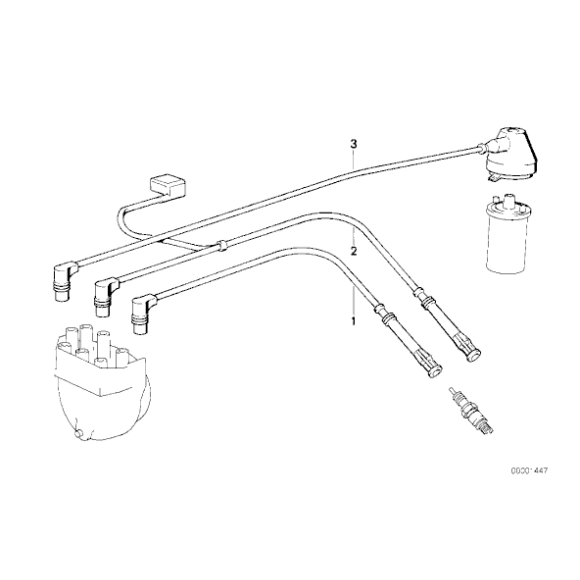 12121719987 Kabel zapłonowy z czujnik impulsów BMW E32 E34 730i 735i 530i 535i M30 - 12121719987 - Części oryginalne BMW Łódź | Sklep internetowy BMW