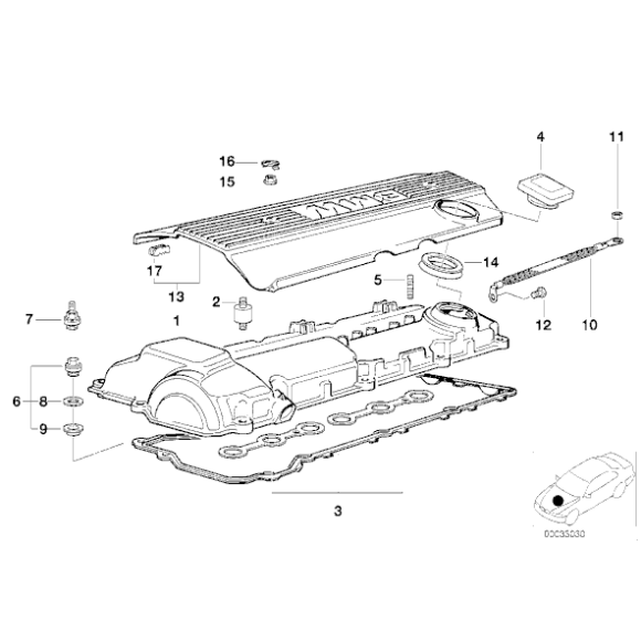 Pierścień uszczelniający wlew oleju BMW E34 E36 520i 525i 320i 325i - 11121720801