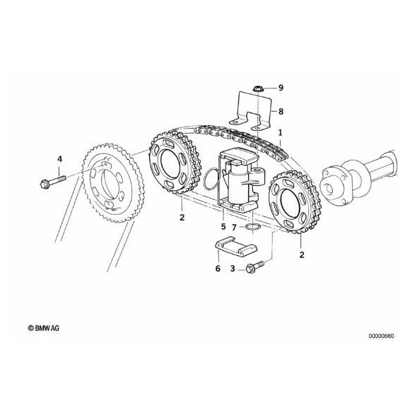 Napinacz łańcucha cyl. 5-8 BMW E34 E32 E38 E31 M60 740 840 540 730 530 - 11311725442