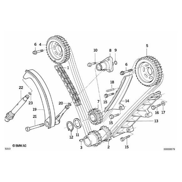 Szyna prowadząca łańcuch rozrządu BMW E34 E32 E38 E31 840i 730i 740i 530i 540i V8 M60 - 11311741247