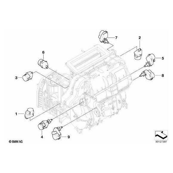 Silniczek napędu nagrzewnicy BMW E60 E61 E63 E64 - 64116942986
