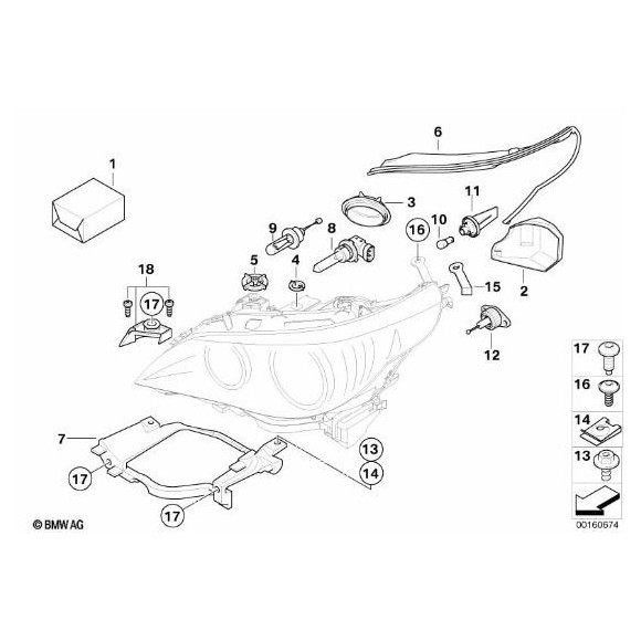 Uszczelka reflektora przód prawa BMW E60 E60LCi E61LCi - 63127187270