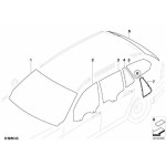 Szyba drzwi stała prawa BMW E91 316 318 320 323 325 328 330 335 - 51357119942