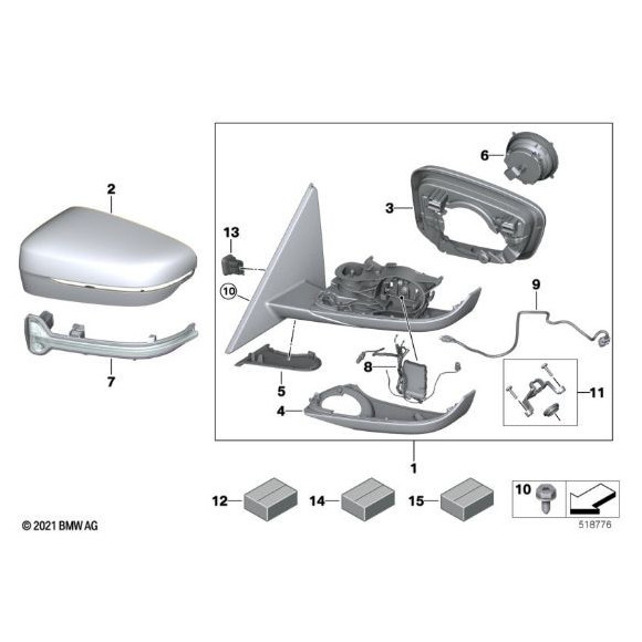 Wiązka lusterka zewnętrznego BMW G42 G87 G20 G21 G28 G80 G22 G23 G26 G82  - 67135A3DB25