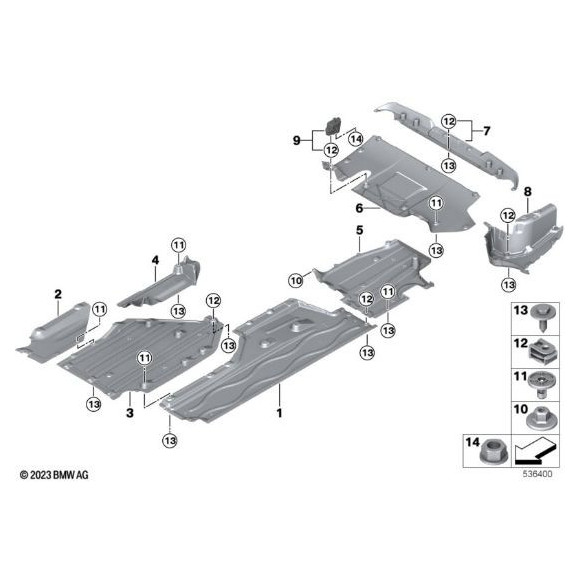 Osłona podwozia tylna prawa BMW G60 G61  - 51759881708